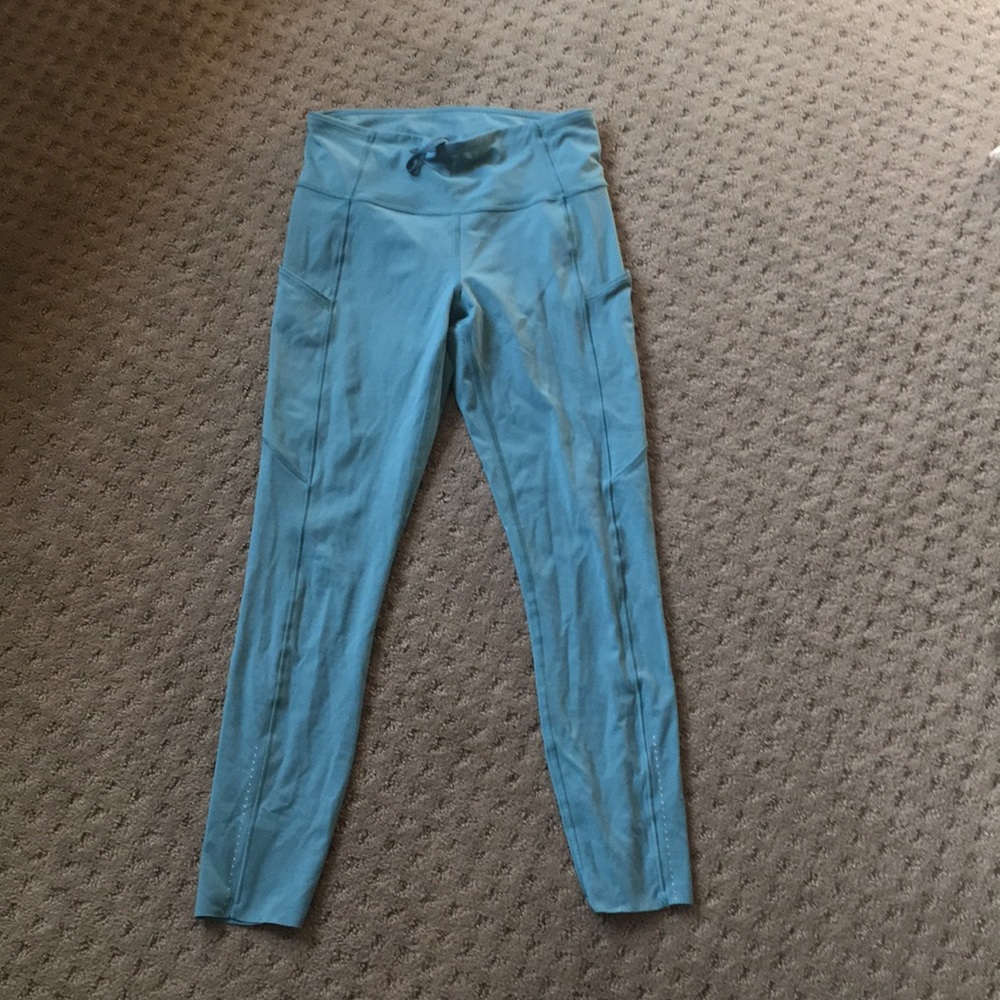 Lululemon Fast and Free leggings size 6 turquoise